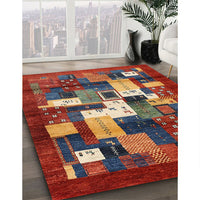 Contemporary Dark Almond Brown Modern Rug, con1490