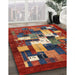 Contemporary Dark Almond Brown Modern Rug in Family Room, con1490