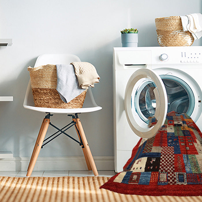 Machine Washable Contemporary Army Brown Rug in a Washing Machine, wshcon1491