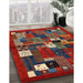 Contemporary Army Brown Modern Rug in Family Room, con1491