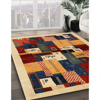 Contemporary Yellow Orange Modern Rug, con1492