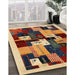 Machine Washable Contemporary Yellow Orange Rug in a Family Room, wshcon1492