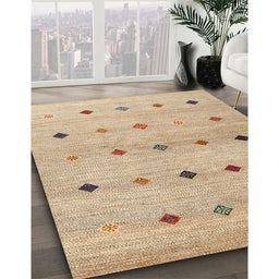 Contemporary Brown Modern Rug in Family Room, con1493