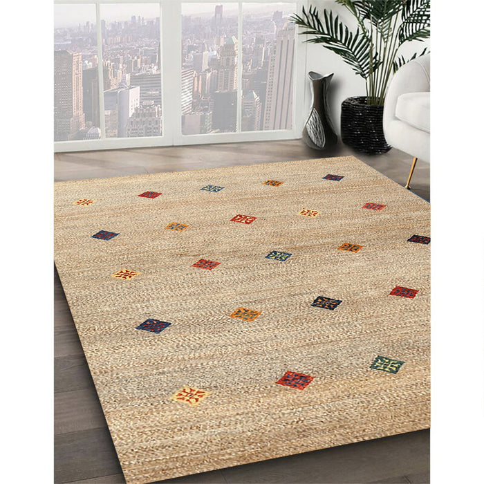 Contemporary Brown Modern Rug in Family Room, con1493