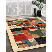 Contemporary Dark Sienna Brown Modern Rug, con1494