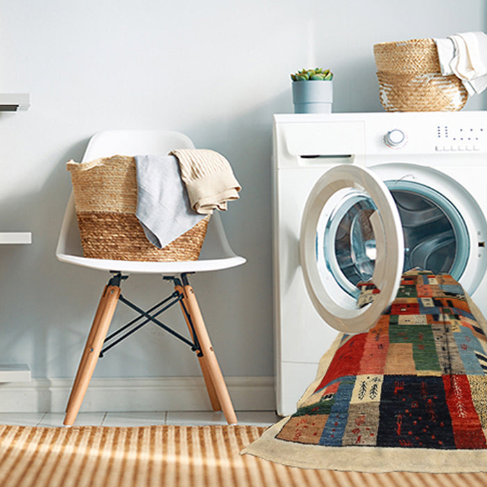 Machine Washable Contemporary Dark Sienna Brown Rug in a Washing Machine, wshcon1494