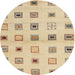 Square Machine Washable Contemporary Brown Gold Rug, wshcon1496