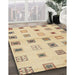 Contemporary Brown Gold Solid Rug in Family Room, con1496