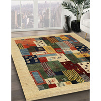 Contemporary Yellow Orange Modern Rug, con1497