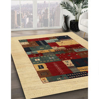 Contemporary Red Brown Modern Rug, con1498