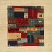 Square Contemporary Red Brown Modern Rug, con1498