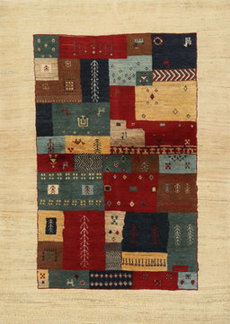 Contemporary Red Brown Modern Rug, con1498