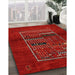 Contemporary Red Modern Rug in Family Room, con1499