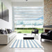 Square Contemporary Jeans Blue Modern Rug in a Living Room, con14