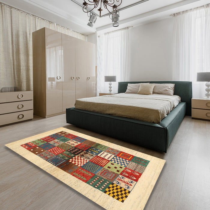 Machine Washable Contemporary Sienna Brown Rug in a Bedroom, wshcon1500