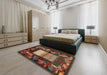 Contemporary Red Modern Rug in a Bedroom, con1501