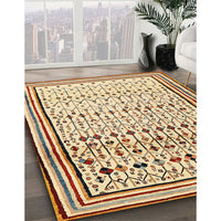 Contemporary Brown Gold Modern Rug, con1502