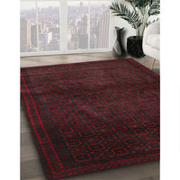 Contemporary Burgundy Brown Modern Rug, con1503