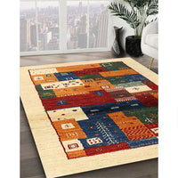 Contemporary Brown Red Modern Rug, con1504