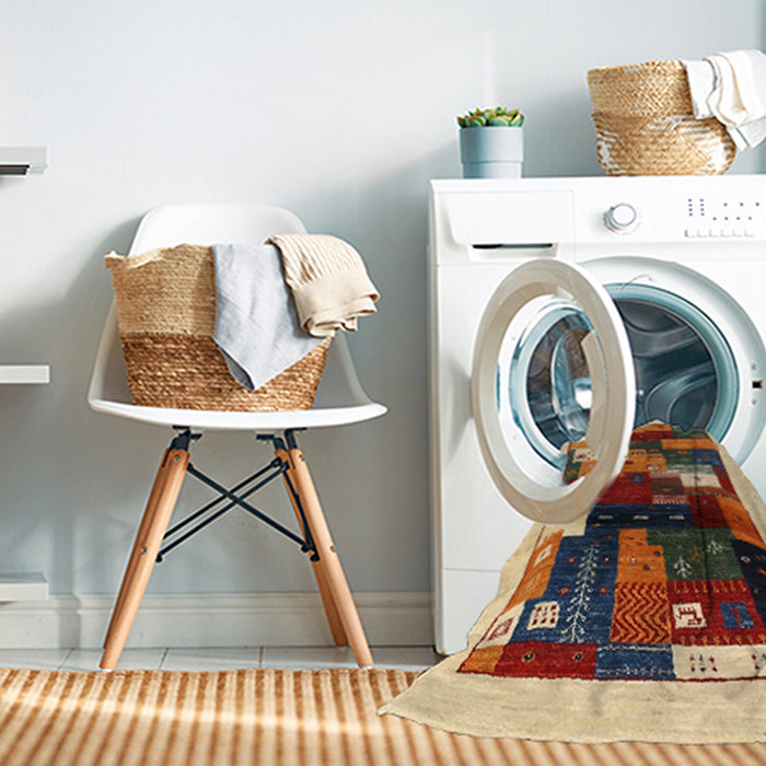 Machine Washable Contemporary Brown Red Rug in a Washing Machine, wshcon1504