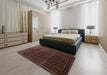 Contemporary Reddish Brown Modern Rug in a Bedroom, con1507