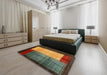 Machine Washable Contemporary Caramel Brown Rug in a Bedroom, wshcon1508