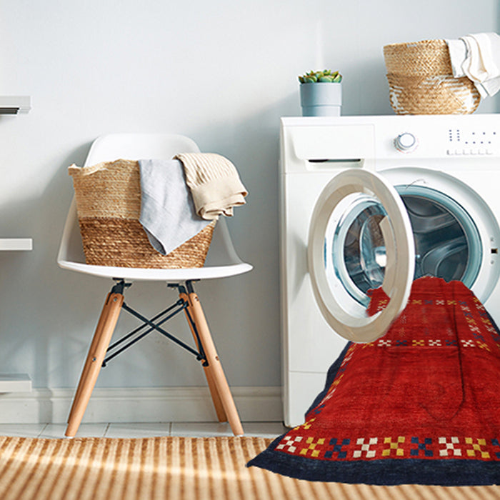 Machine Washable Contemporary Red Rug in a Washing Machine, wshcon1509
