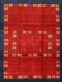 Machine Washable Contemporary Red Rug, wshcon1509