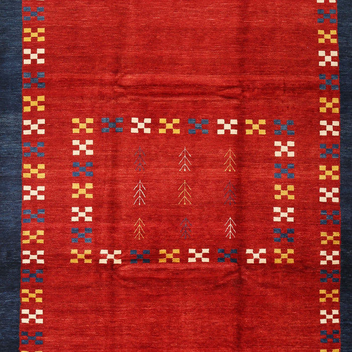 Machine Washable Contemporary Red Rug, wshcon1509