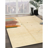 Contemporary Sun Yellow Solid Rug, con1510