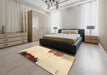 Contemporary Sun Yellow Solid Rug in a Bedroom, con1510