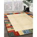 Machine Washable Contemporary Sun Yellow Rug in a Family Room, wshcon1513