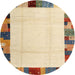 Sideview of Contemporary Sun Yellow Solid Rug, con1513