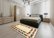 Machine Washable Contemporary Sun Yellow Rug in a Bedroom, wshcon1514