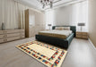 Contemporary Sun Yellow Solid Rug in a Bedroom, con1514