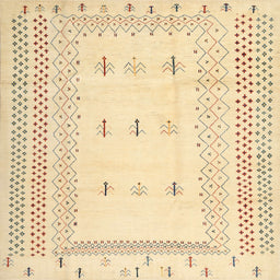 Square Contemporary Sun Yellow Solid Rug, con1516