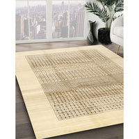 Contemporary Khaki Gold Solid Rug, con1517