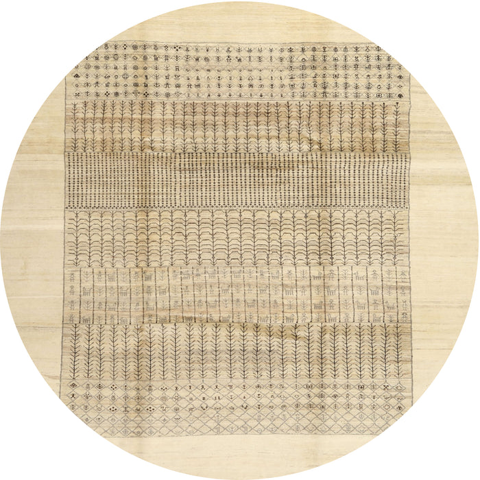 Square Machine Washable Contemporary Khaki Gold Rug, wshcon1517