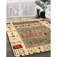 Contemporary Gold Brown Modern Rug, con1518