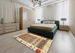 Contemporary Gold Brown Modern Rug in a Bedroom, con1518