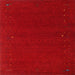 Sideview of Machine Washable Contemporary Brown Red Rug, wshcon151