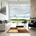 Square Contemporary Brown Red Modern Rug in a Living Room, con1520