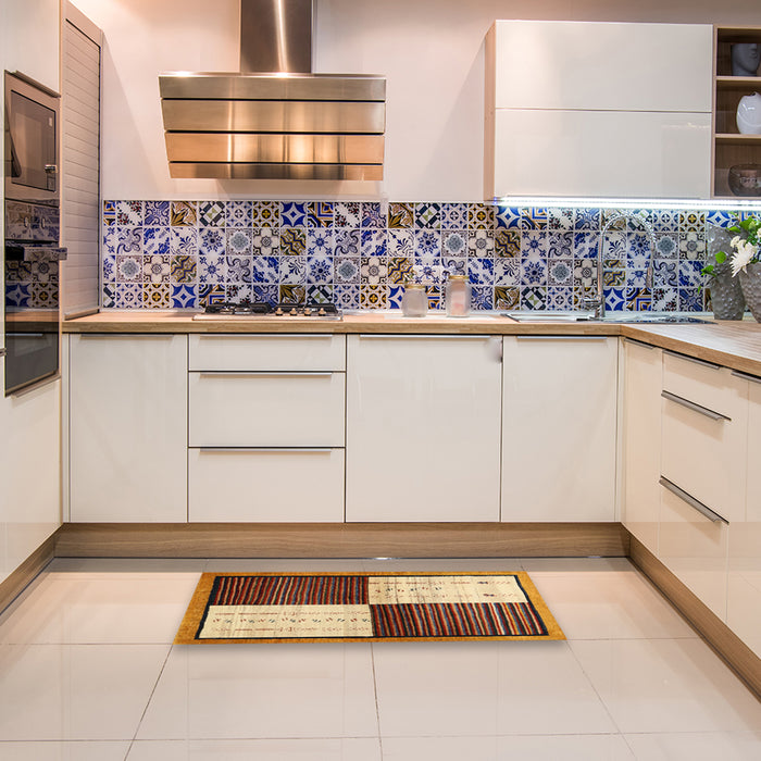 Contemporary Brown Red Modern Rug in a Kitchen, con1520