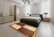 Contemporary Brown Red Modern Rug in a Bedroom, con1520