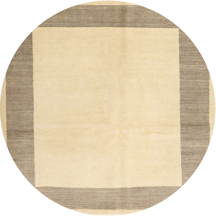 Sideview of Contemporary Sun Yellow Solid Rug, con1522