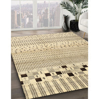 Contemporary Brown Gold Solid Rug, con1523