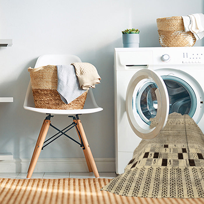 Machine Washable Contemporary Brown Gold Rug in a Washing Machine, wshcon1523