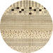 Square Machine Washable Contemporary Brown Gold Rug, wshcon1523