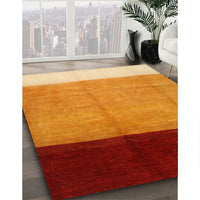 Contemporary Scarlet Red Modern Rug, con1524