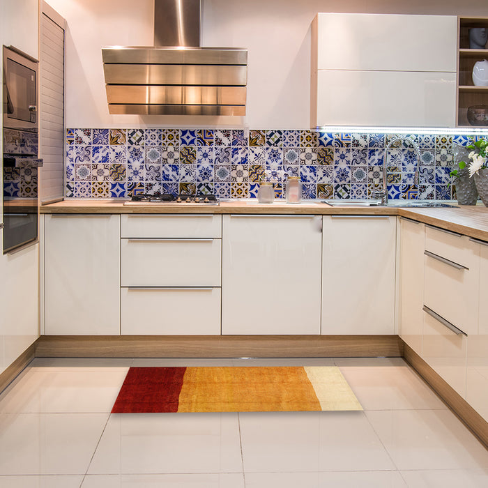 Contemporary Scarlet Red Modern Rug in a Kitchen, con1524